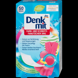 Абсорбуючі серветки для прання кольорових речей Denkmit, 50 шт.