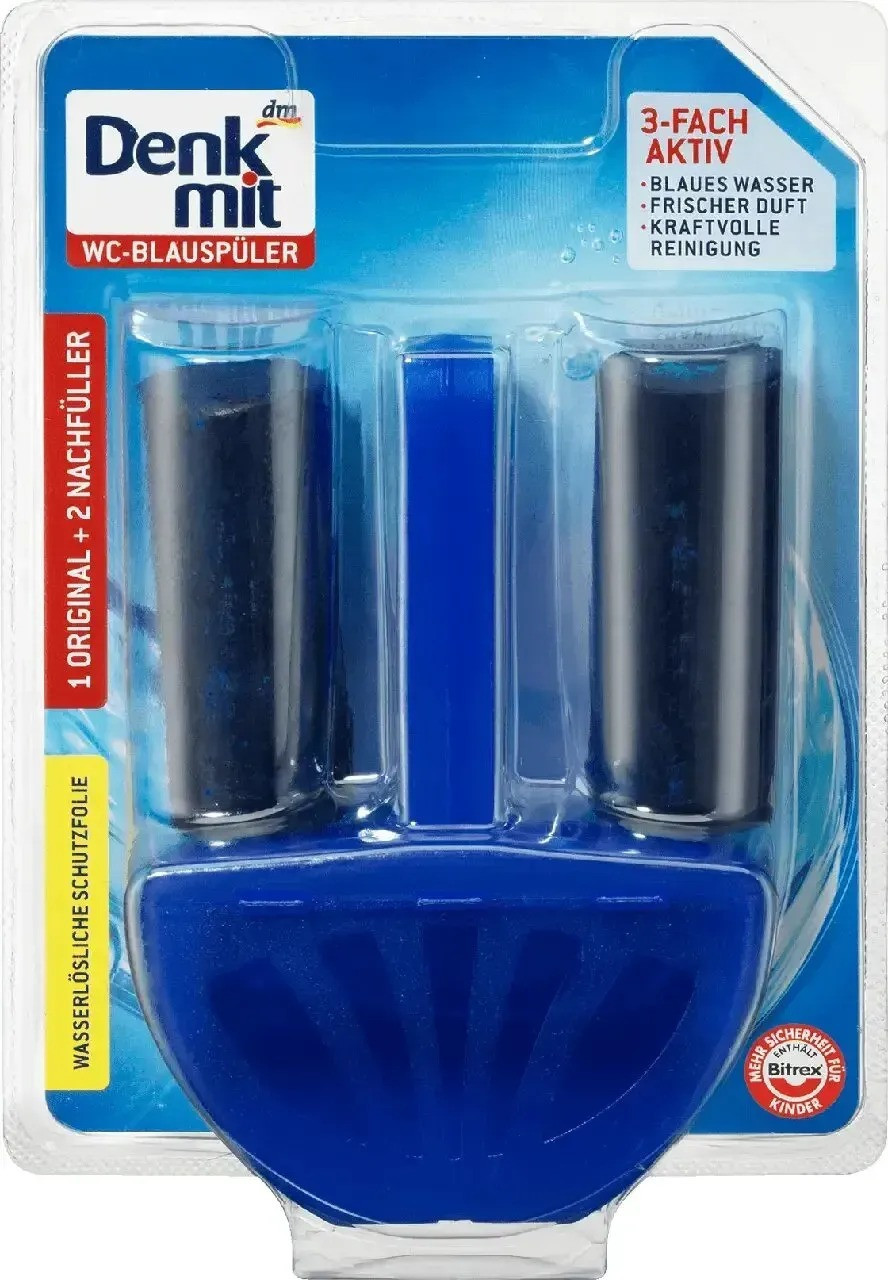 Подвесной блок для унитаза Denkmit WC Blauspüler 3-fach activ 3шт