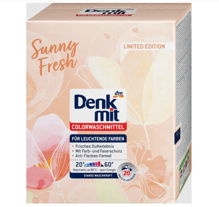 Порошок для прання DenkMit Sunny Fresh для кольорового 20 прань, 1.3 кг