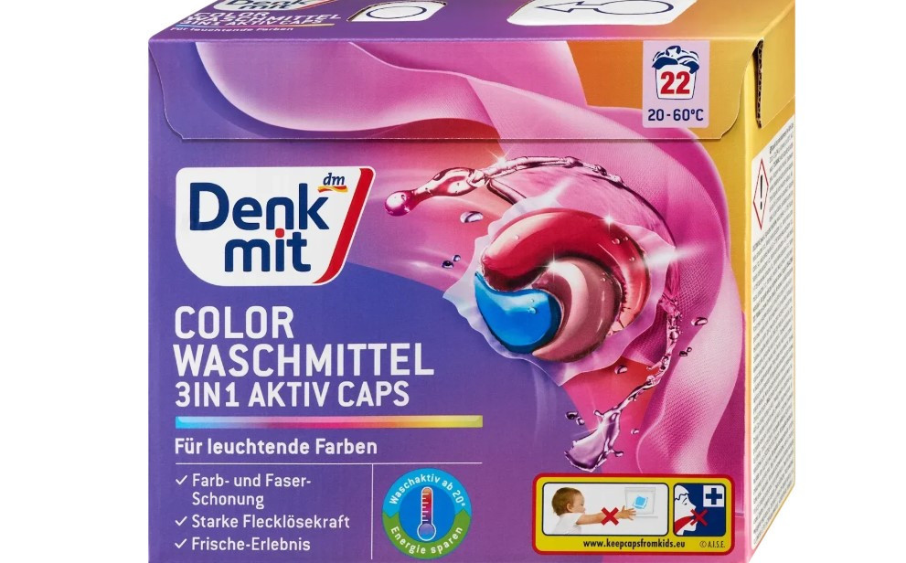 Капсули для кольрових речей Denkmit 3 в1 22 шт