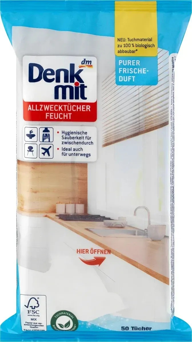 Серветки для прибирання і жалюзі Denk Mit, 50 шт.