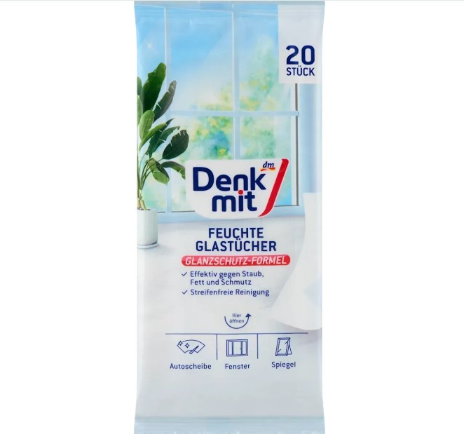 Denkmit влажные салфетки для стекла 20 шт10