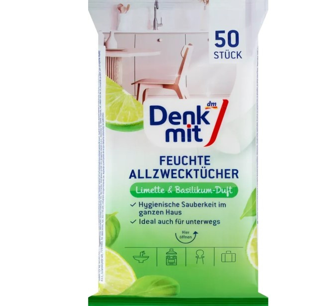 Влажные салфетки для уборки Denkmit Lime 50 шт10